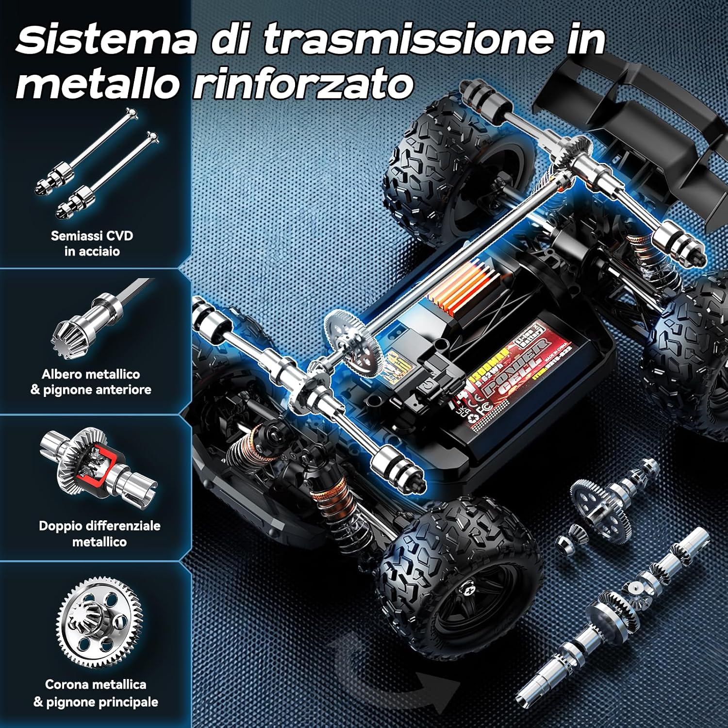 Thumbnail 2 de Macchina telecomandata 1:18 4WD RC fuoristrada fino a 40 km/h, compatta per esterni (2 batterie incluse)