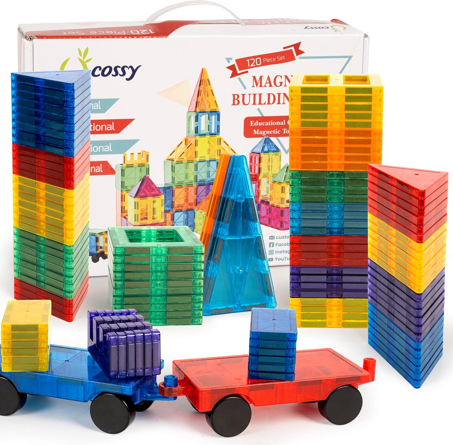 Detalle de cossy Magnetic Tiles 120 Pieces 🧩
