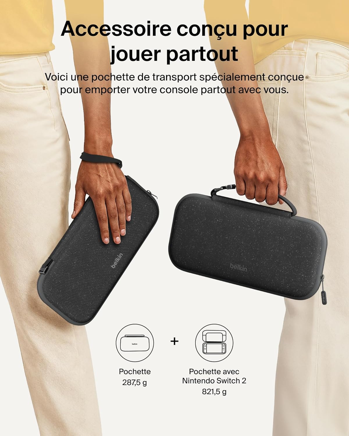 Thumbnail 3 de Belkin Gaming Pochette pour Nintendo Switch 2 – Étui rigide léger avec compartiment AirTag et 12 emplacements pour cartes