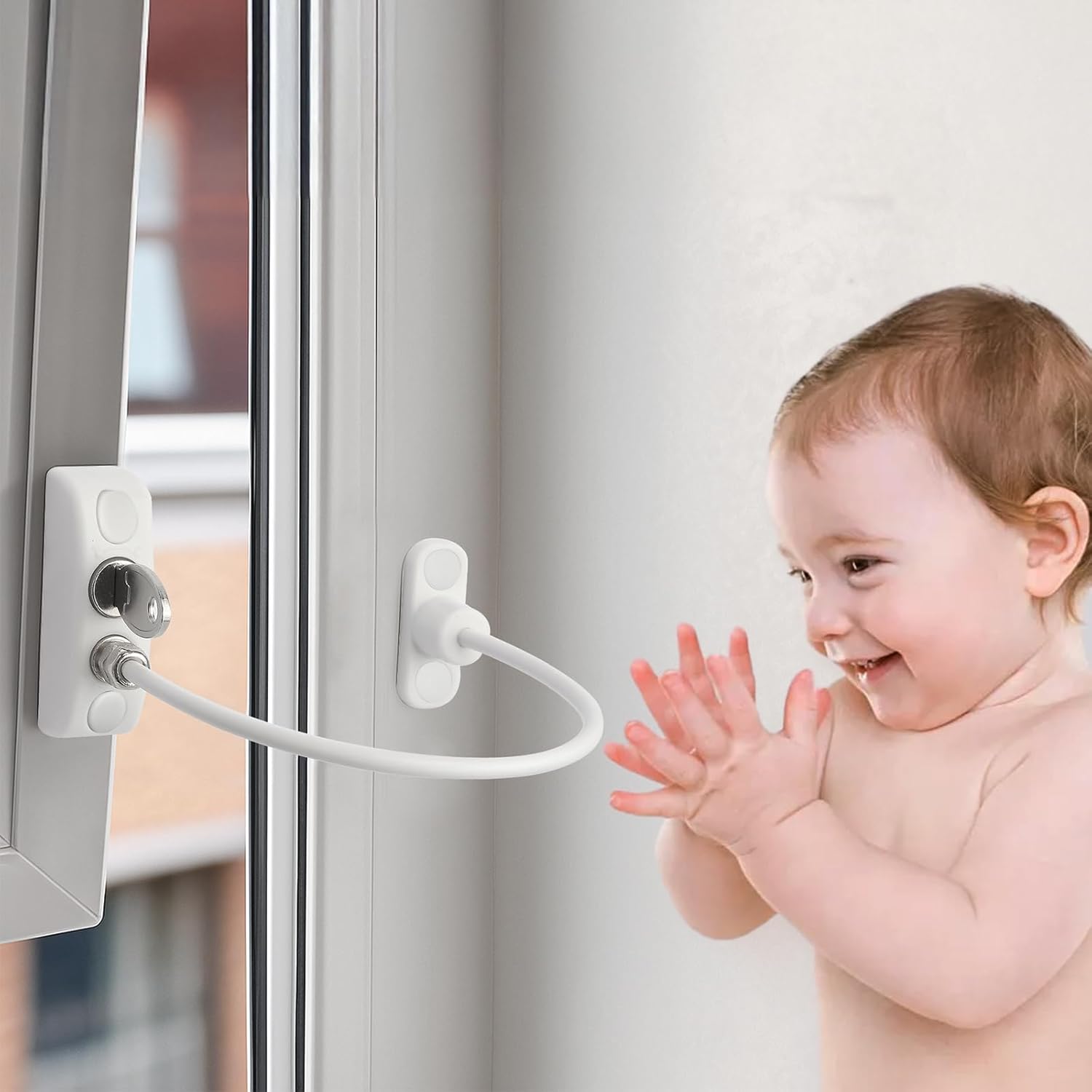 Thumbnail 4 de Kamtop 10PCS Window Restrictor Child Safety Locks – Flexible Cable, ABS & Stainless Steel