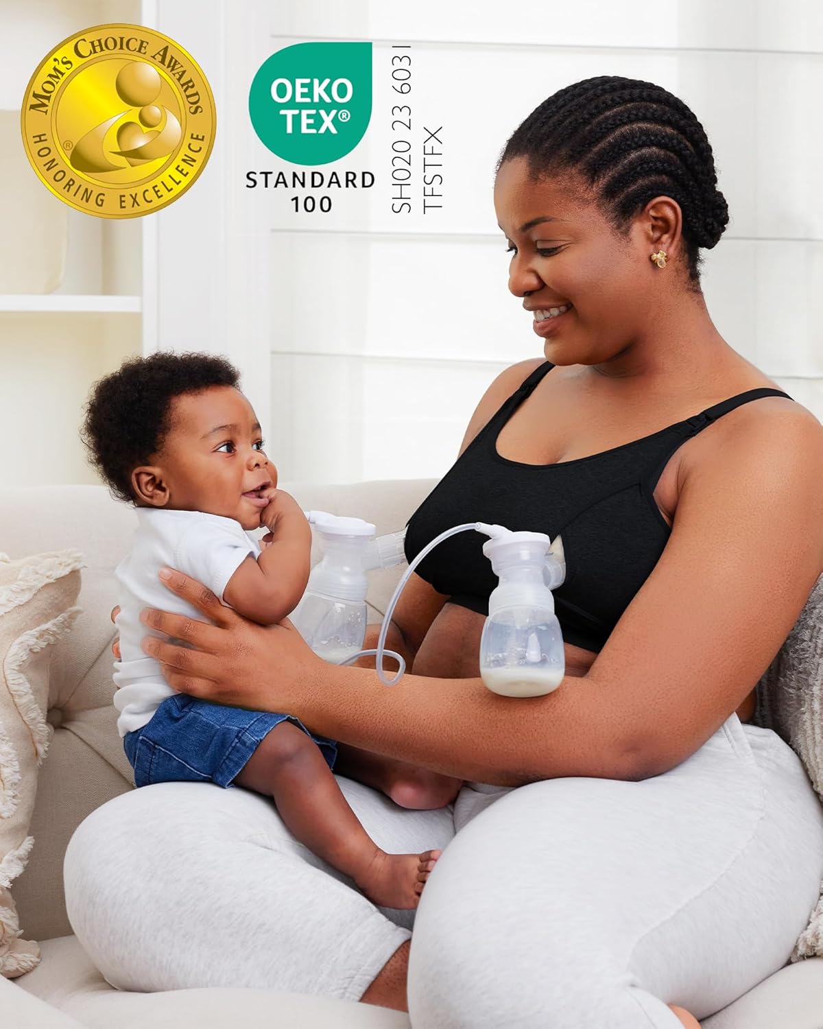 Detalle 2 de momcozy Hands Free Pumping Bra, 1 bra