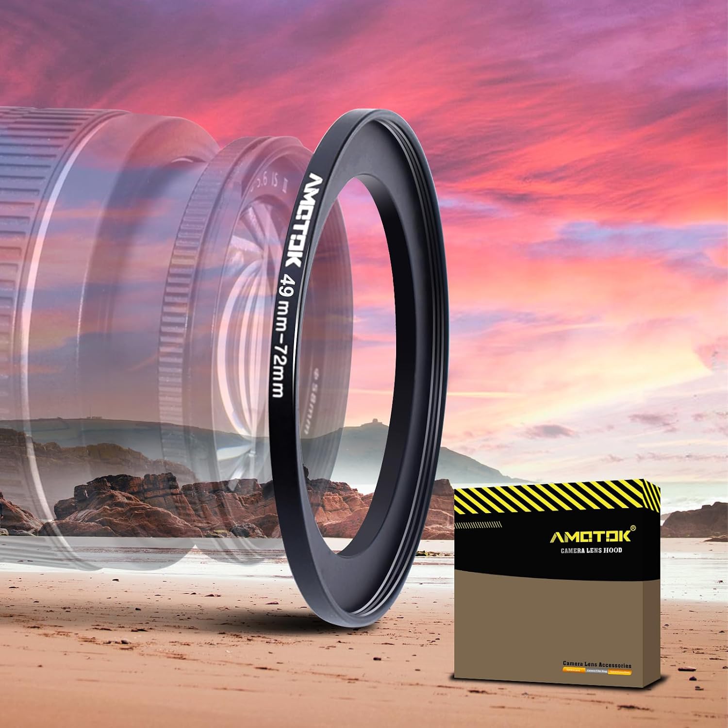 Detalle de 49mm to 72mm Camera Lens Adapter Ring for Filters and Accessories (Step-Up)