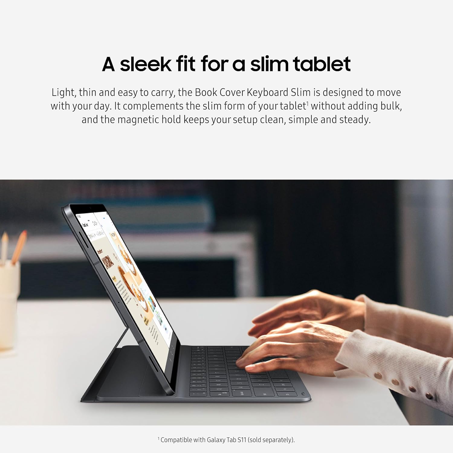 Thumbnail 2 de Samsung Galaxy Tab S11 Book Cover Keyboard Slim (AI Key Ready) — US Version, Black