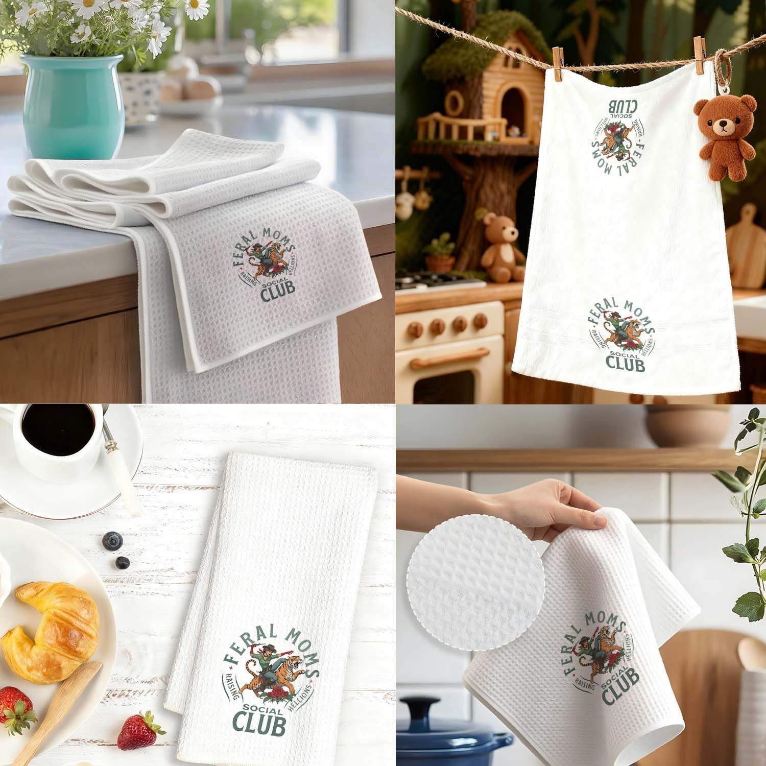 Thumbnail 4 de EVER-GOING TUNE Fun Feral Moms Kitchen Towel 16x24