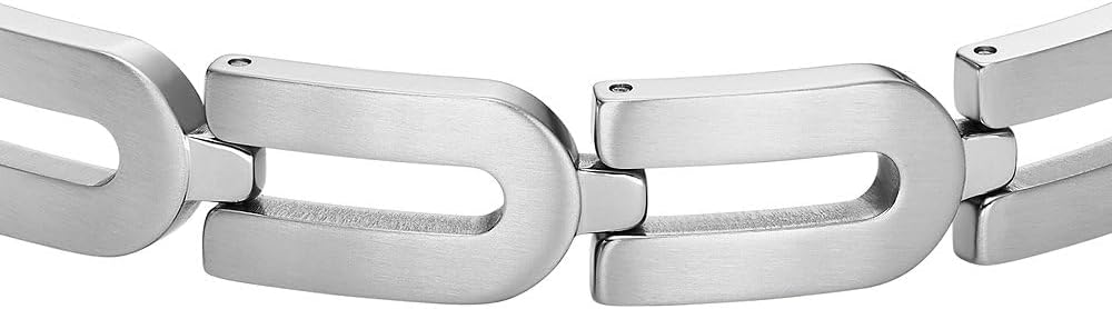 Detalle de Fossil Heritage Bracelet pour homme en acier inoxydable – boucle déployante ou mousqueton