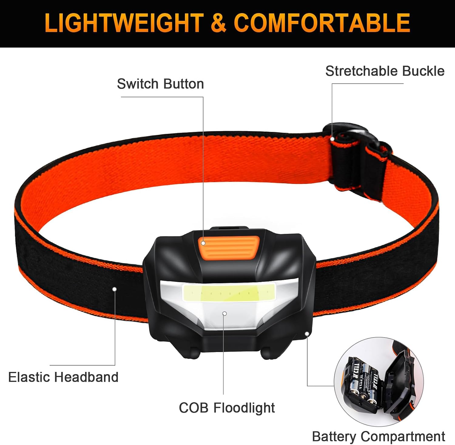 Thumbnail 4 de Detake Kids Head Torch 2-pack LED headlamp