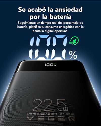 Thumbnail 7 de VEGER Power Bank con cables integrados (10000mAh) | Carga rápida 22,5W