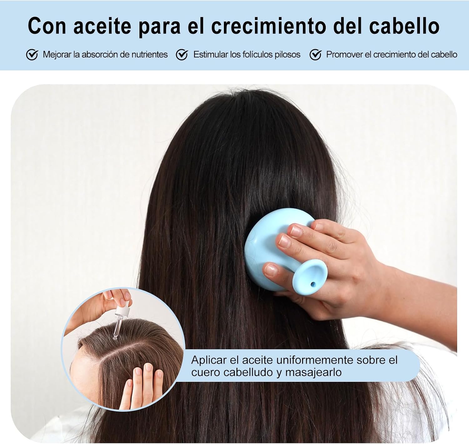 Detalle de SHINLEA Masajeador cuero cabelludo Azul 19 dientes
