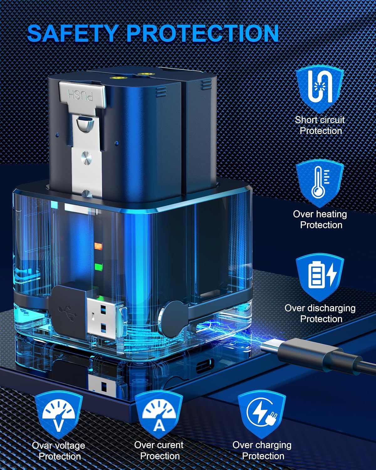 Thumbnail 3 de Loqdivr 2 Batteries and Digital Charging Station for Video Doorbell 2/3/4, Video Doorbell 3 Plus and Battery Cameras