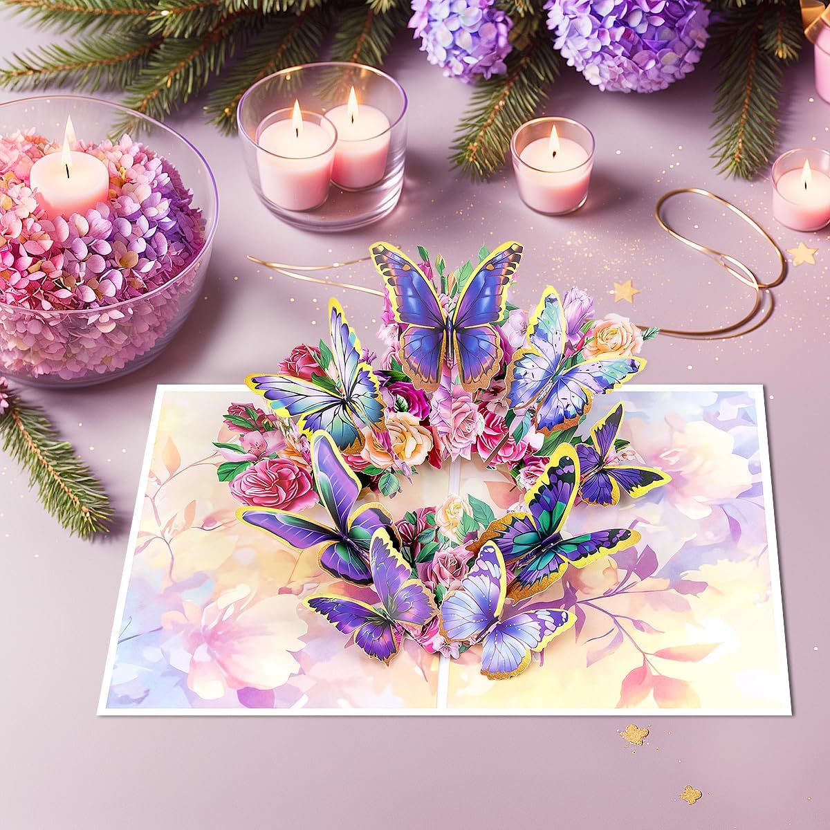Detalle de CNLITIHEKA Rose Butterfly Pop Up Card for Women