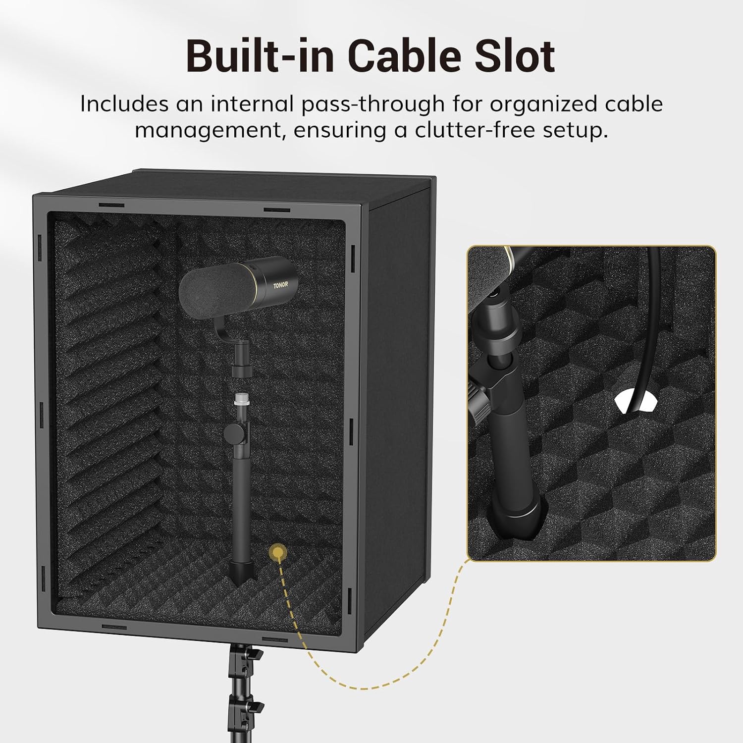 Detalle 2 de TONOR 24363 Vocal Booth Microphone Isolation Shield, adjustable to 1.9 m