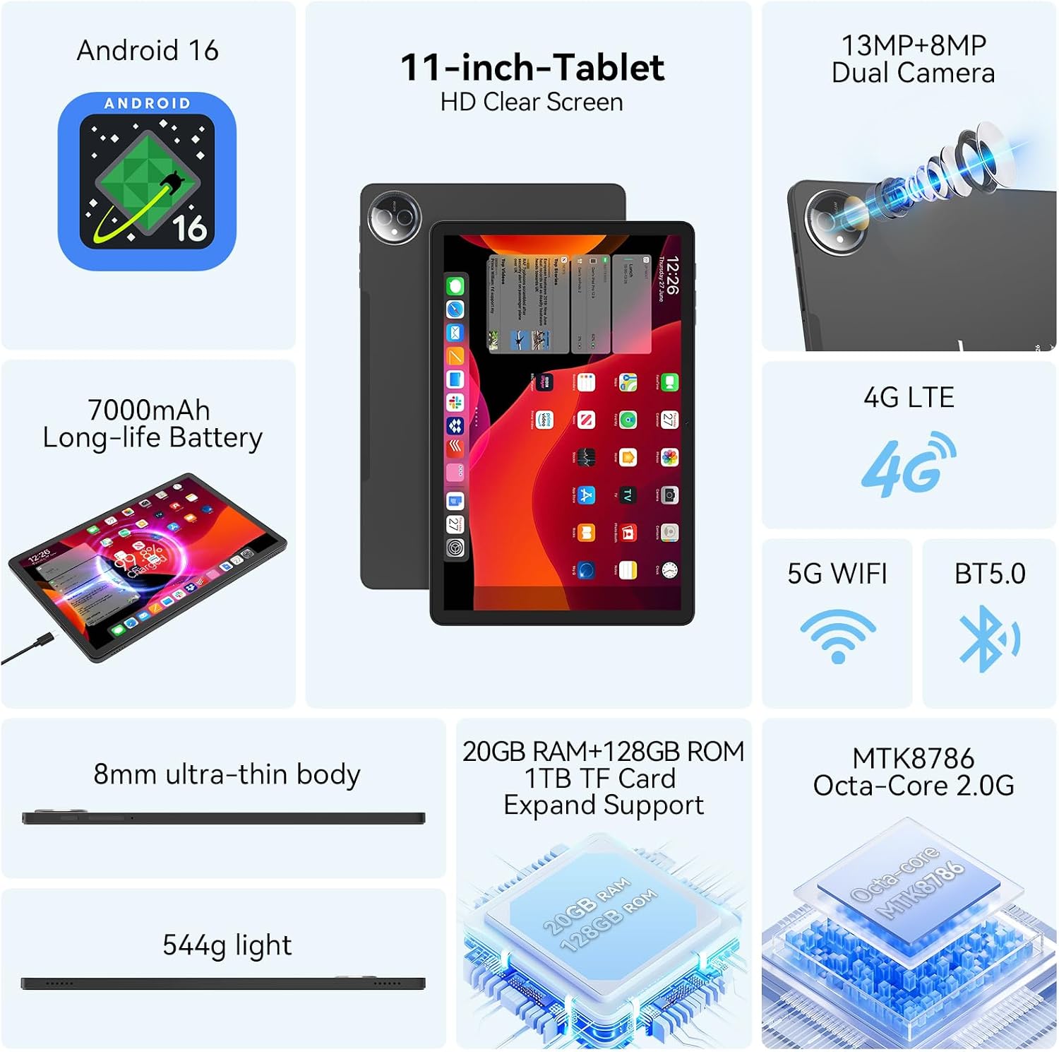 Detalle 2 de FEONAL Tablet 11 inch Android 2025
