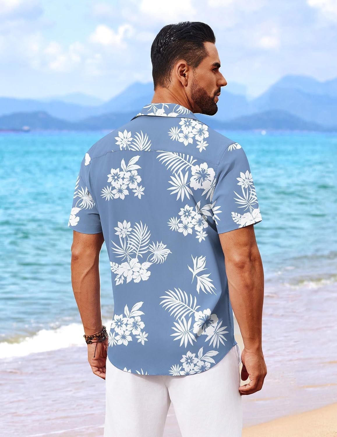 Thumbnail 3 de COOFANDY Men’s Short-Sleeve Hawaiian Shirt (Tropical Floral Button-Down)