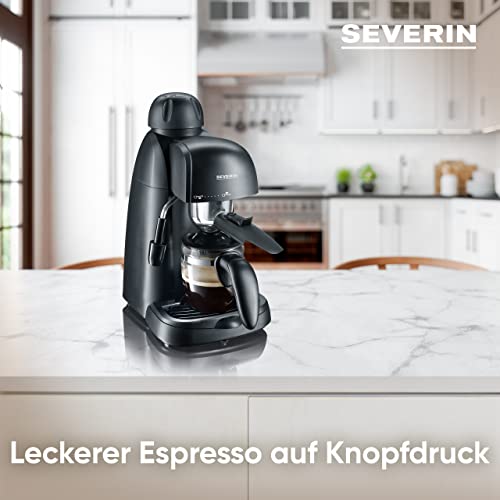 Detalle de SEVERIN Espressomaschine: kompakte 2-Tassen-Kaffeemaschine mit Milchschaumdüse
