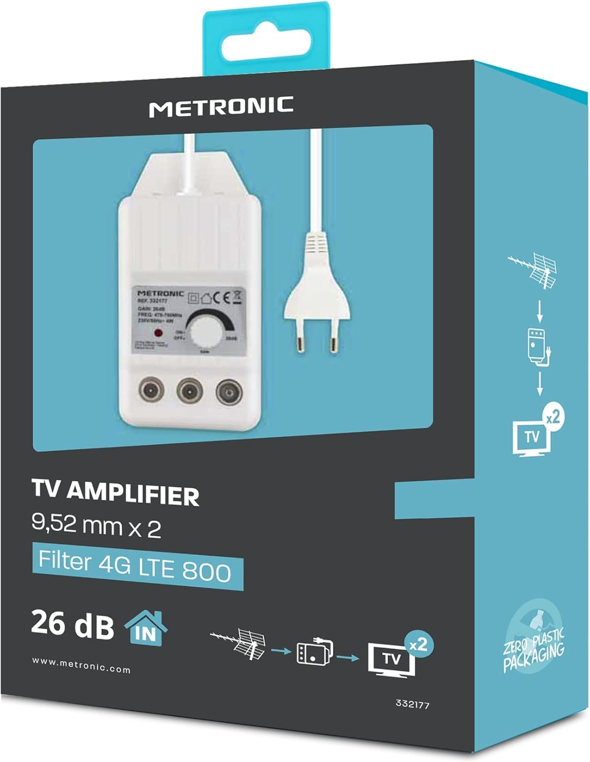 Thumbnail 3 de Metronic 332187 Amplificador TV 2 x 24 dB