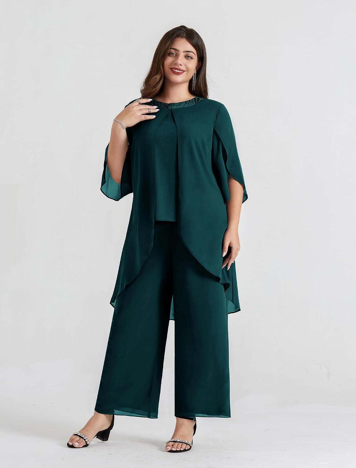 Detalle 1 de Hanna Nikole Abendanzug Chiffon mit Pailletten