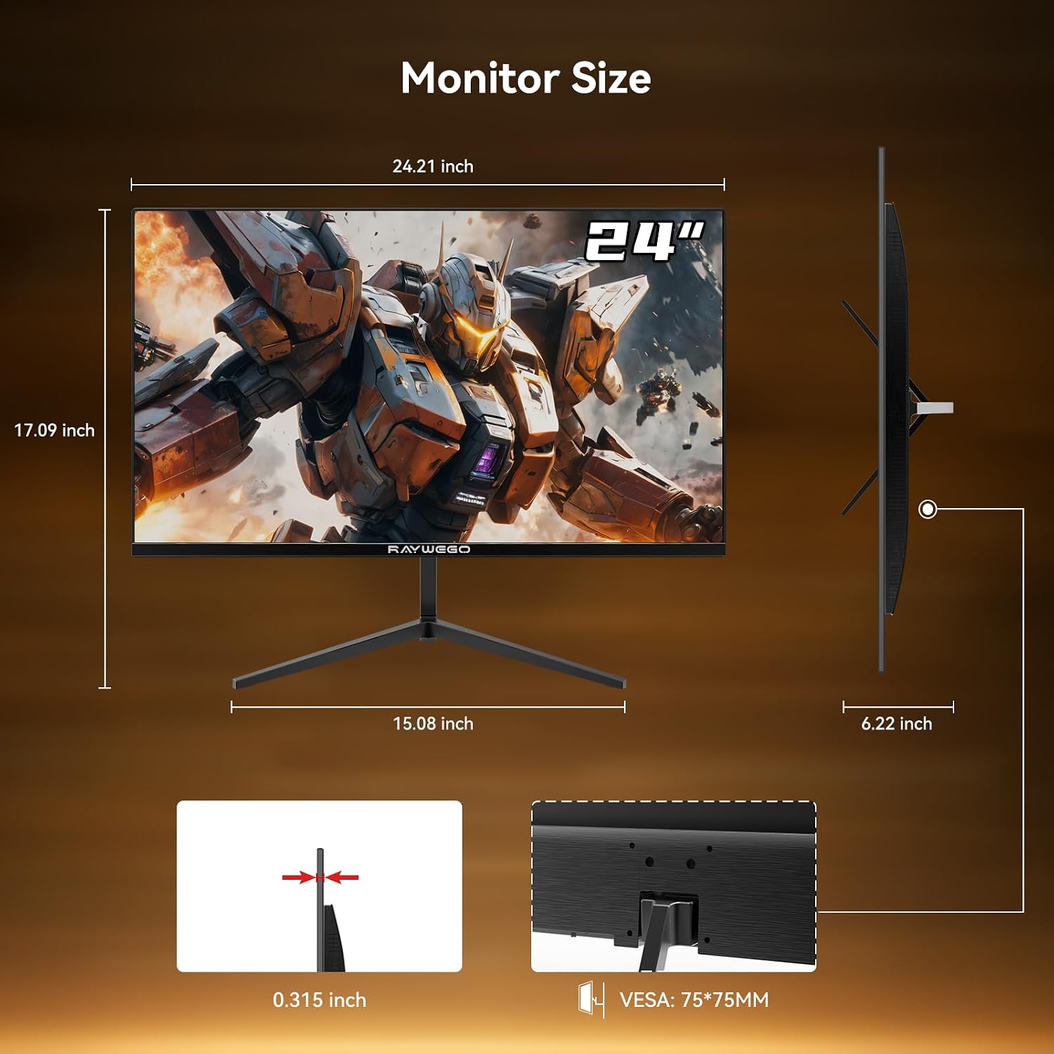 Thumbnail 5 de Raywego 24-inch Gaming Monitor 180Hz Full HD