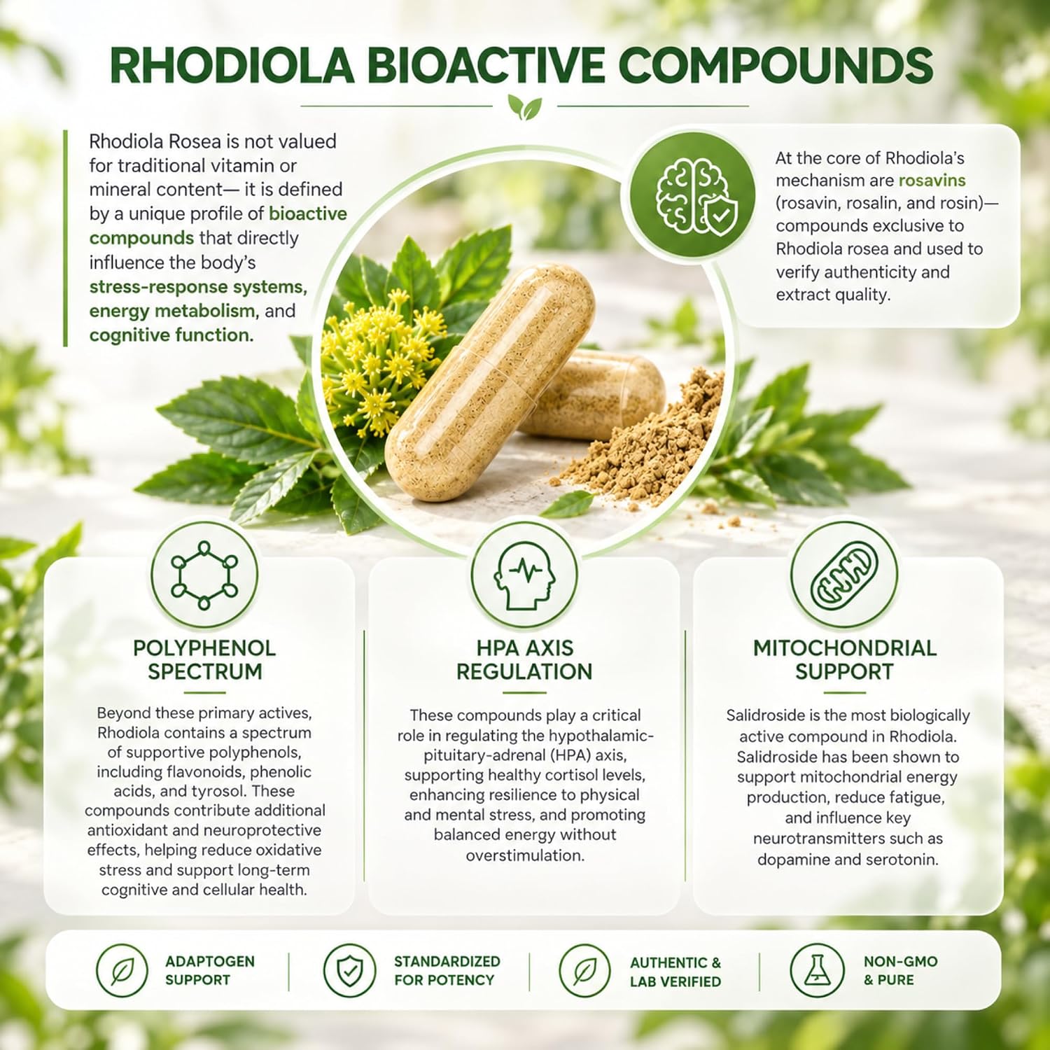 Thumbnail 4 de OrganiMAXX. Rhodiola Rosea 200 mg Capsules, Non-Extract, 90 Count
