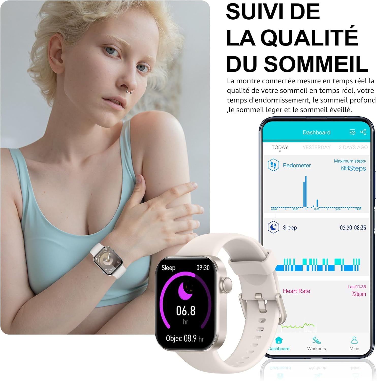 Thumbnail 2 de Montre Connectée P2 1,85'' – Appels Bluetooth, 140+ Modes Sportifs et IP68 (Android/iOS)