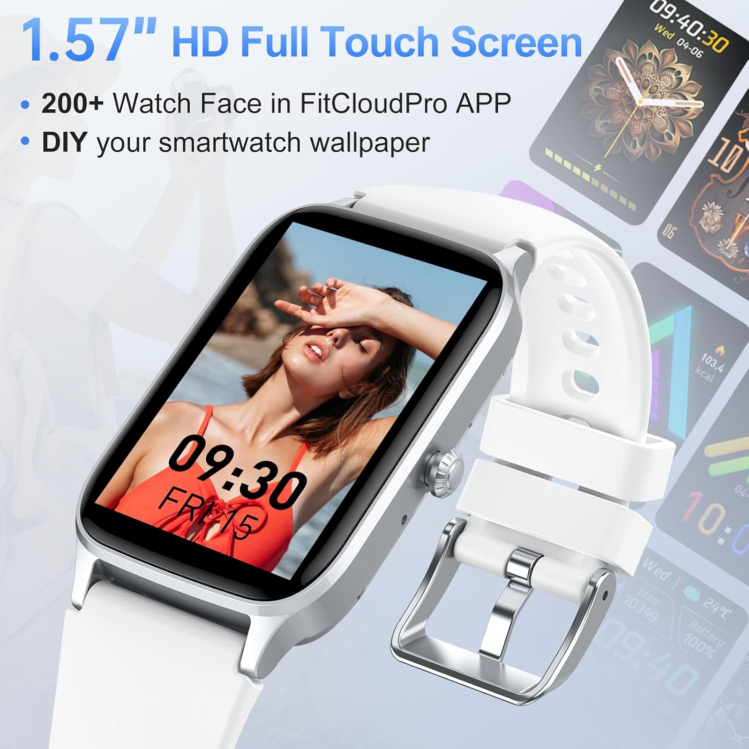 Detalle 2 de Motast Smartwatch Uomo Donna 1.57": Chiamate Bluetooth, 123+ modalità sportive e monitoraggio salute