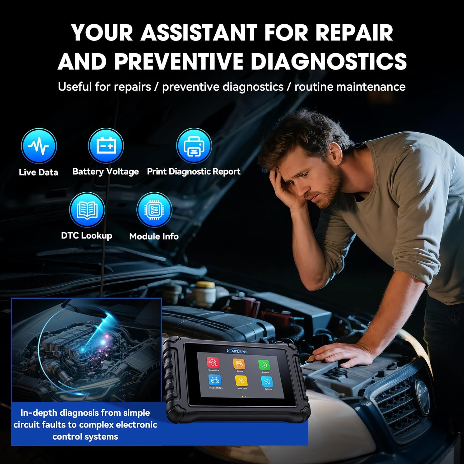 Detalle 2 de ICARZONE UR800 Bidirectional Car Diagnostic Tool