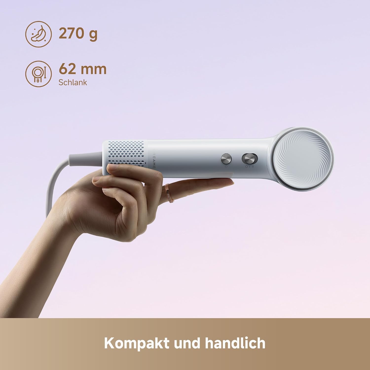 Thumbnail 1 de dreame Mini-High-Speed-Haartrockner (270 g) mit NTC-Temperaturregelung, 5 Modi und Ionenpflege