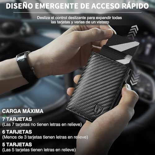 Detalle de TEEHON carteras para hombre con cierre magnético y tarjetero RFID/NFC (caja de regalo)