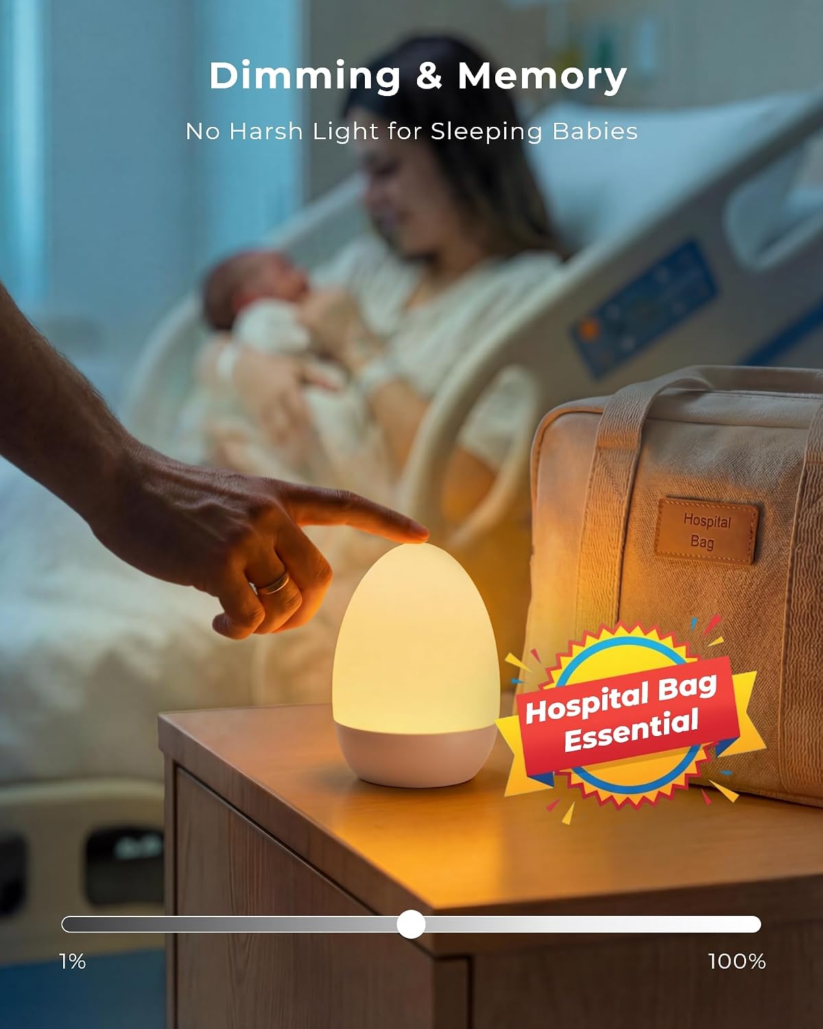 Detalle 1 de FULNIX Egg Night Light with 17 Color Modes