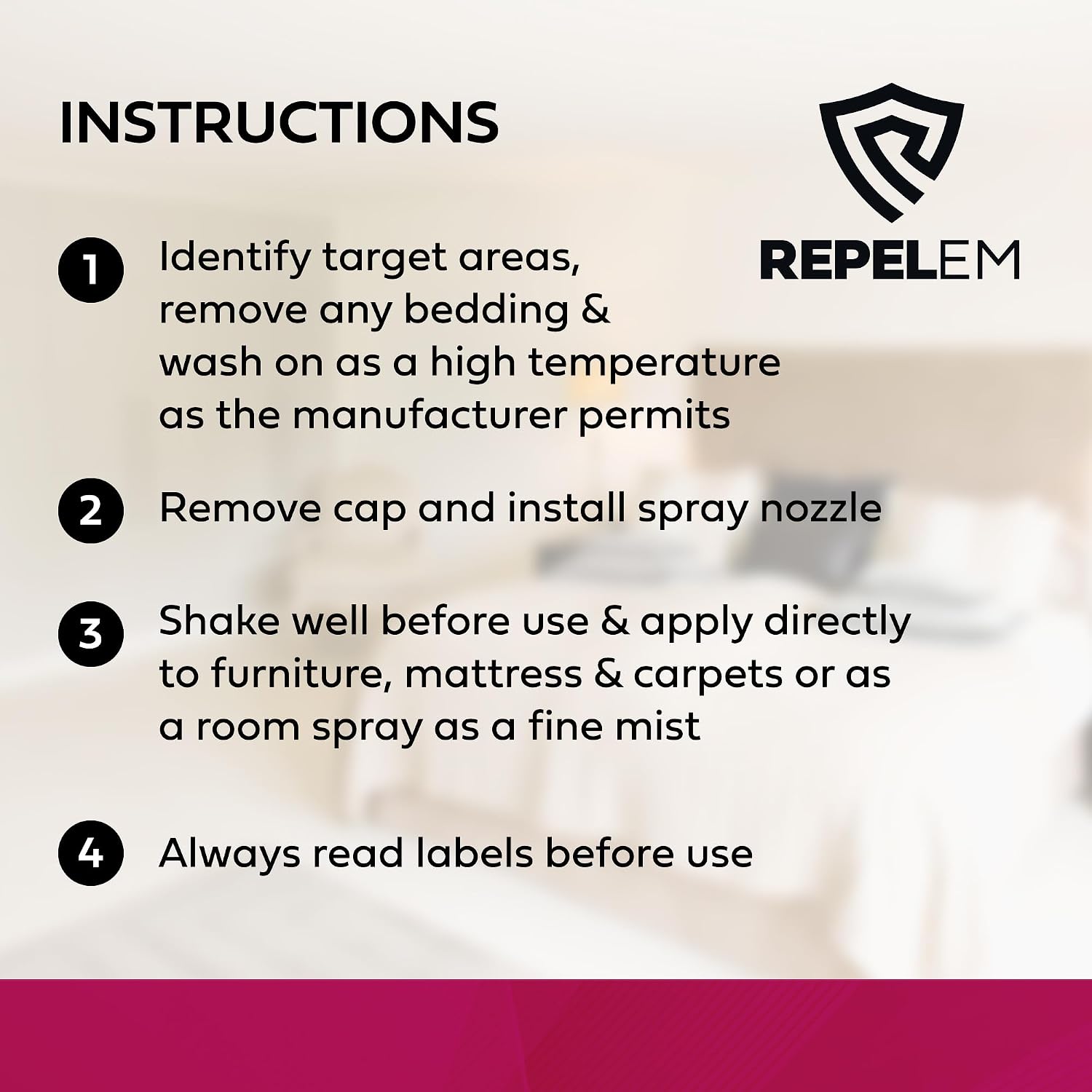 Thumbnail 6 de REPELEM Bed Bug Spray – Strong Killer for Mattresses (1L)