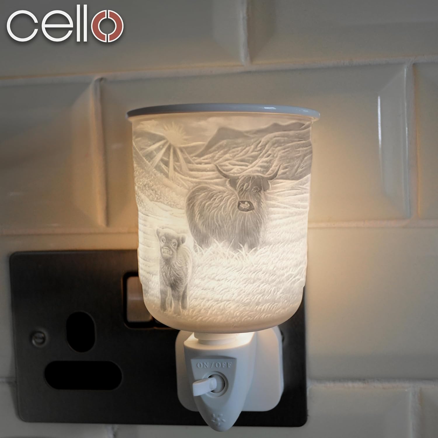 Thumbnail 2 de Cello Plug-In Wax Melt Burner (Highland Cow design) – electric oil & wax burner