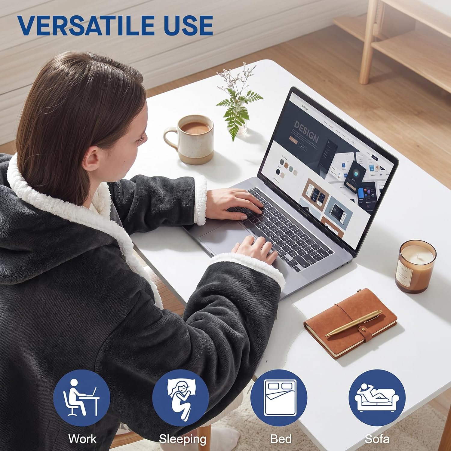 Thumbnail 6 de Sealy SL-HSF50SN-GR Wearable Electric Blanket with Sleeves and Foot Pocket