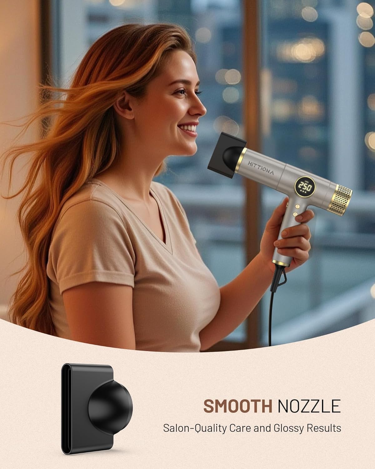 Thumbnail 6 de HITTIONA Reise Ionen Föhn mit Diffusor – Trocknen ohne Hitze 💃