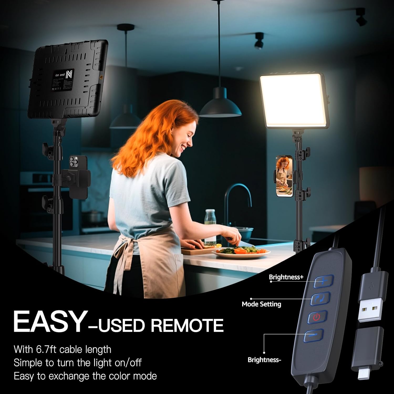 Thumbnail 5 de NiceVeedi 2-Pack 15W LED Studio Video Light