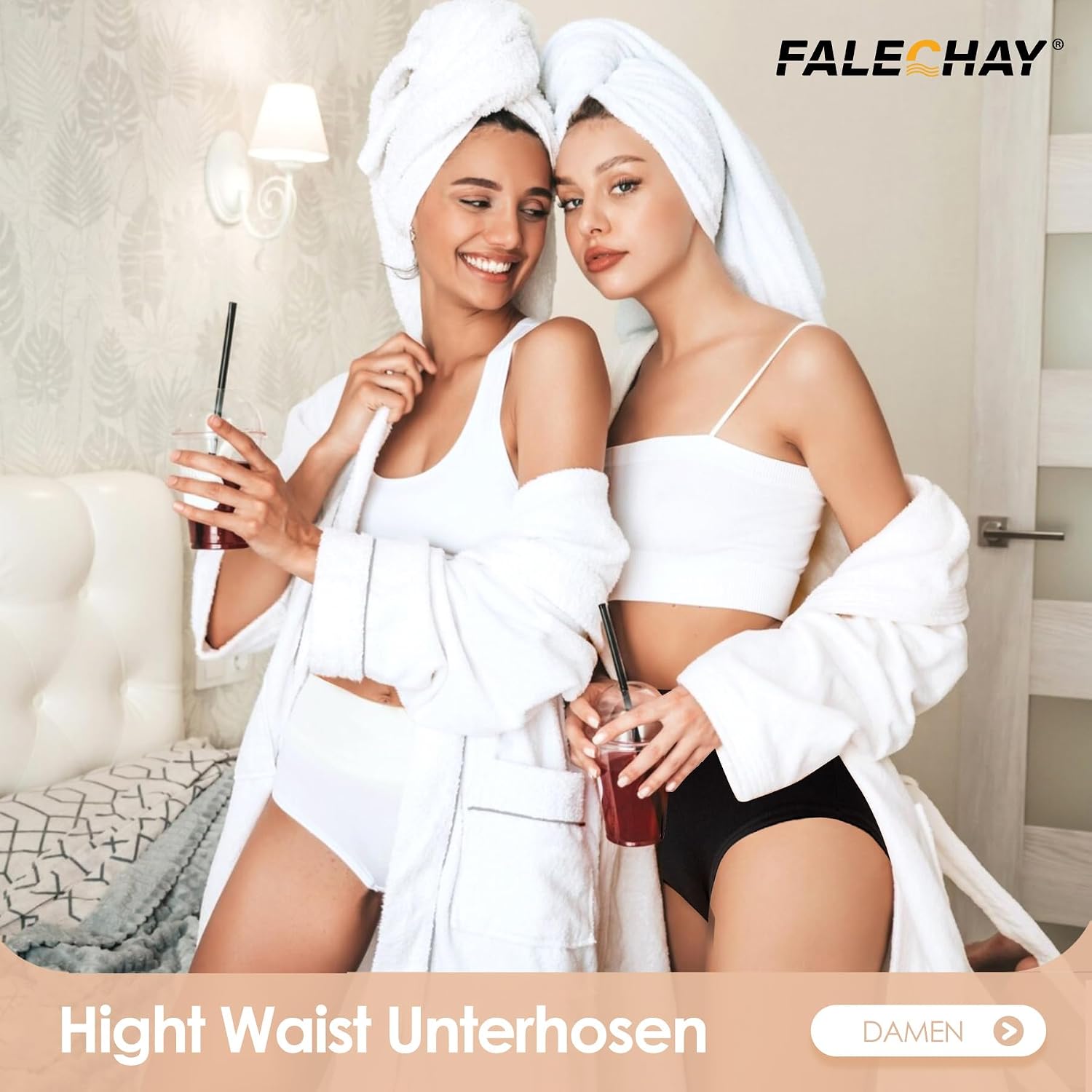 Detalle de Falechay Damen Unterhosen High Waist 5er Pack – Bauchweg, Baumwolle