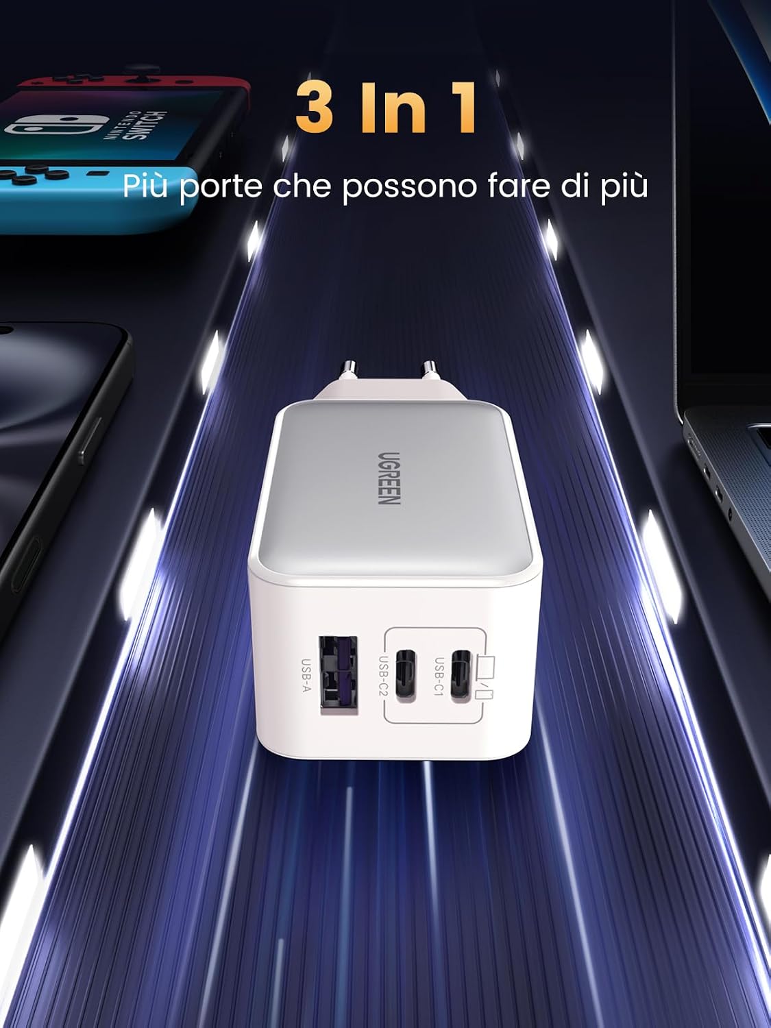 Detalle 2 de UGREEN Nexode 65W Caricatore USB C GaN