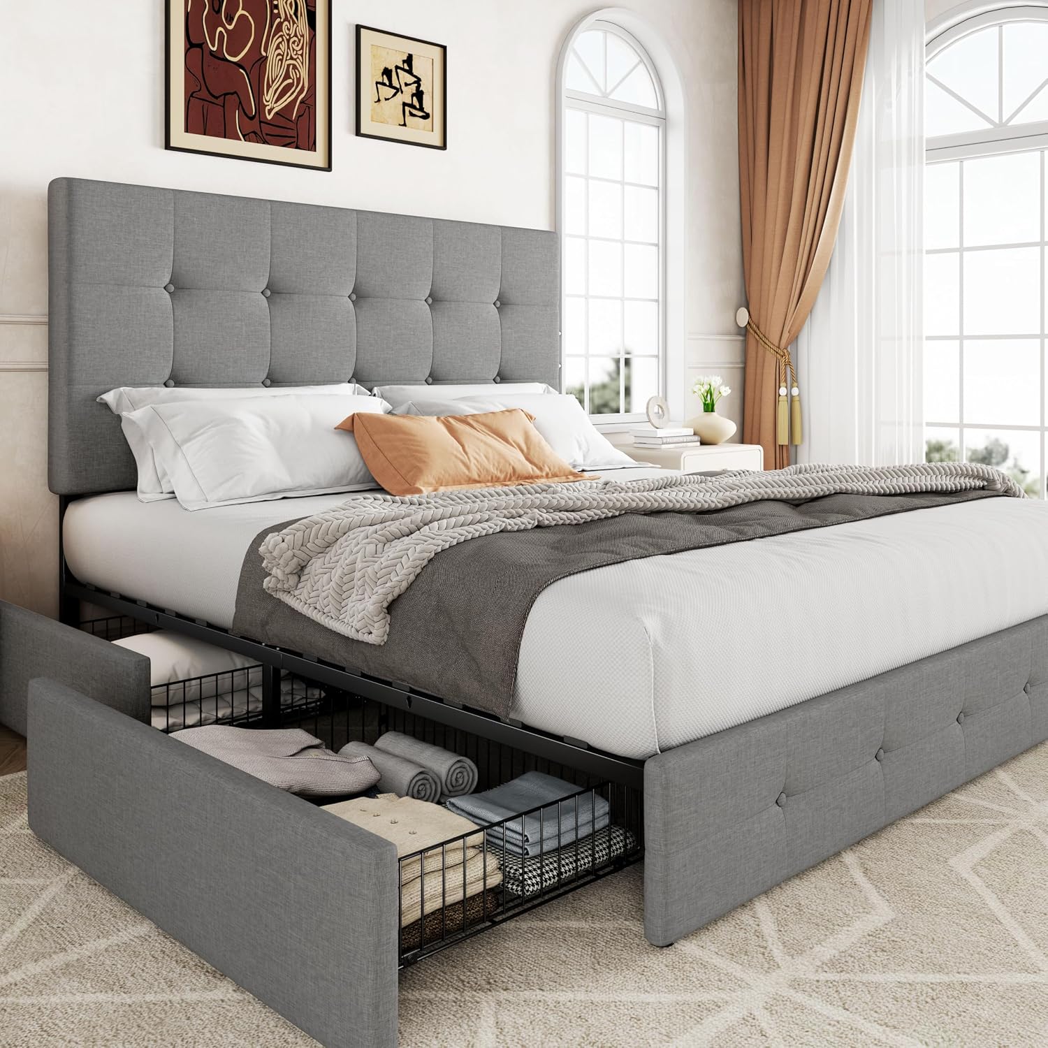 Detalle de Allewie Full Storage Bed Frame with 4 Drawers
