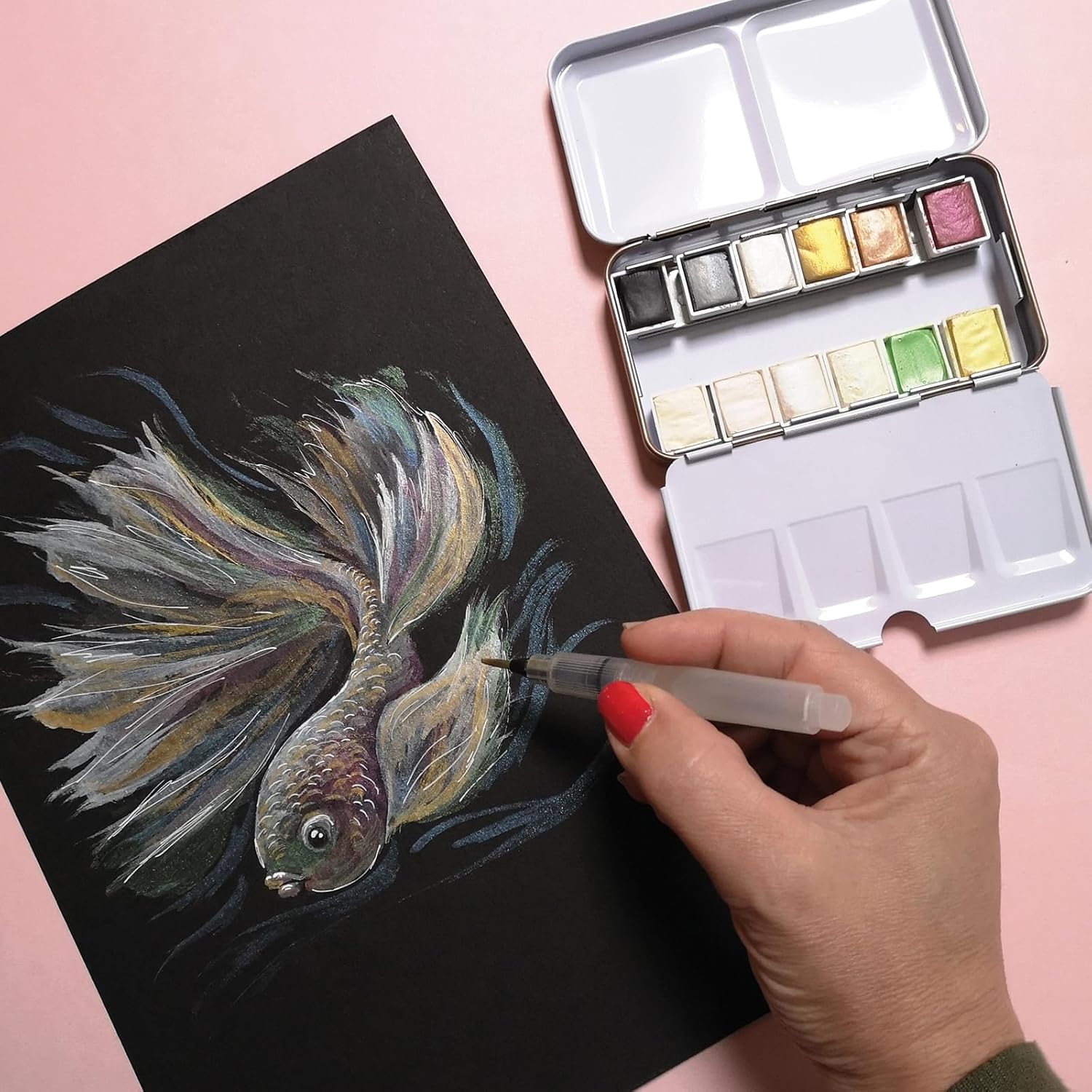 Thumbnail 3 de Florence Papier Aquarelle Texture Lisse A4 - Noir, 100 feuilles, 300 g/m²