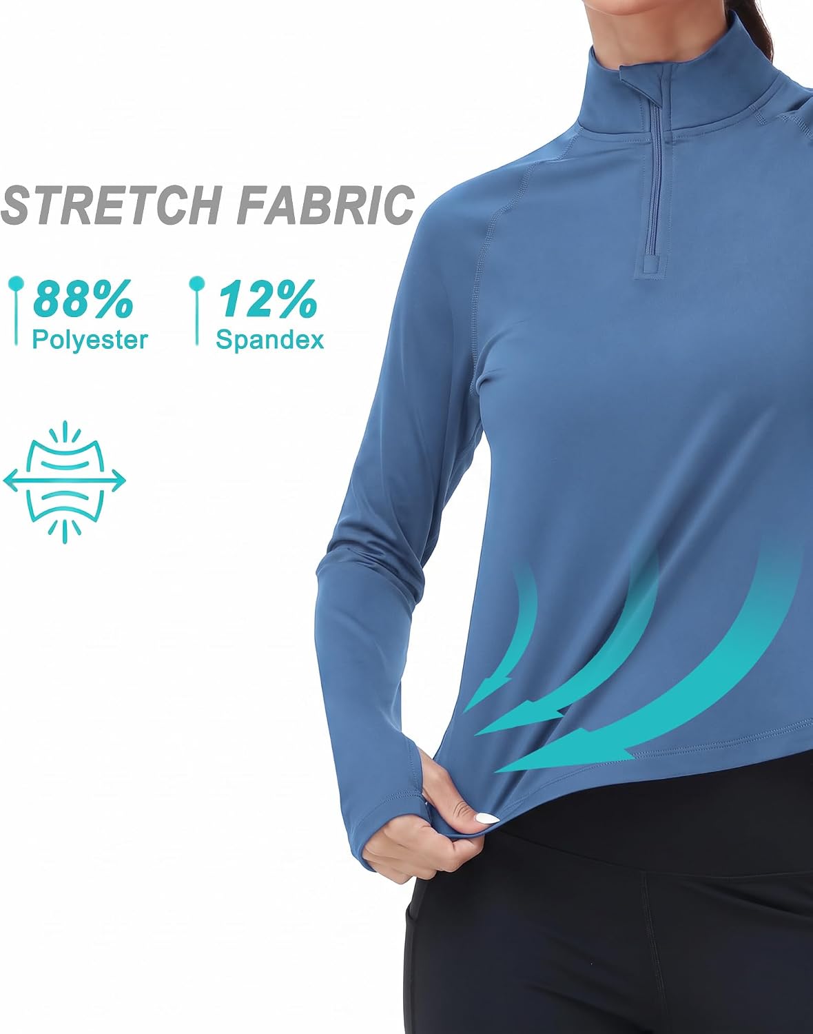 Detalle de Runhit Women's Fleece Pullover 1/4-Zip