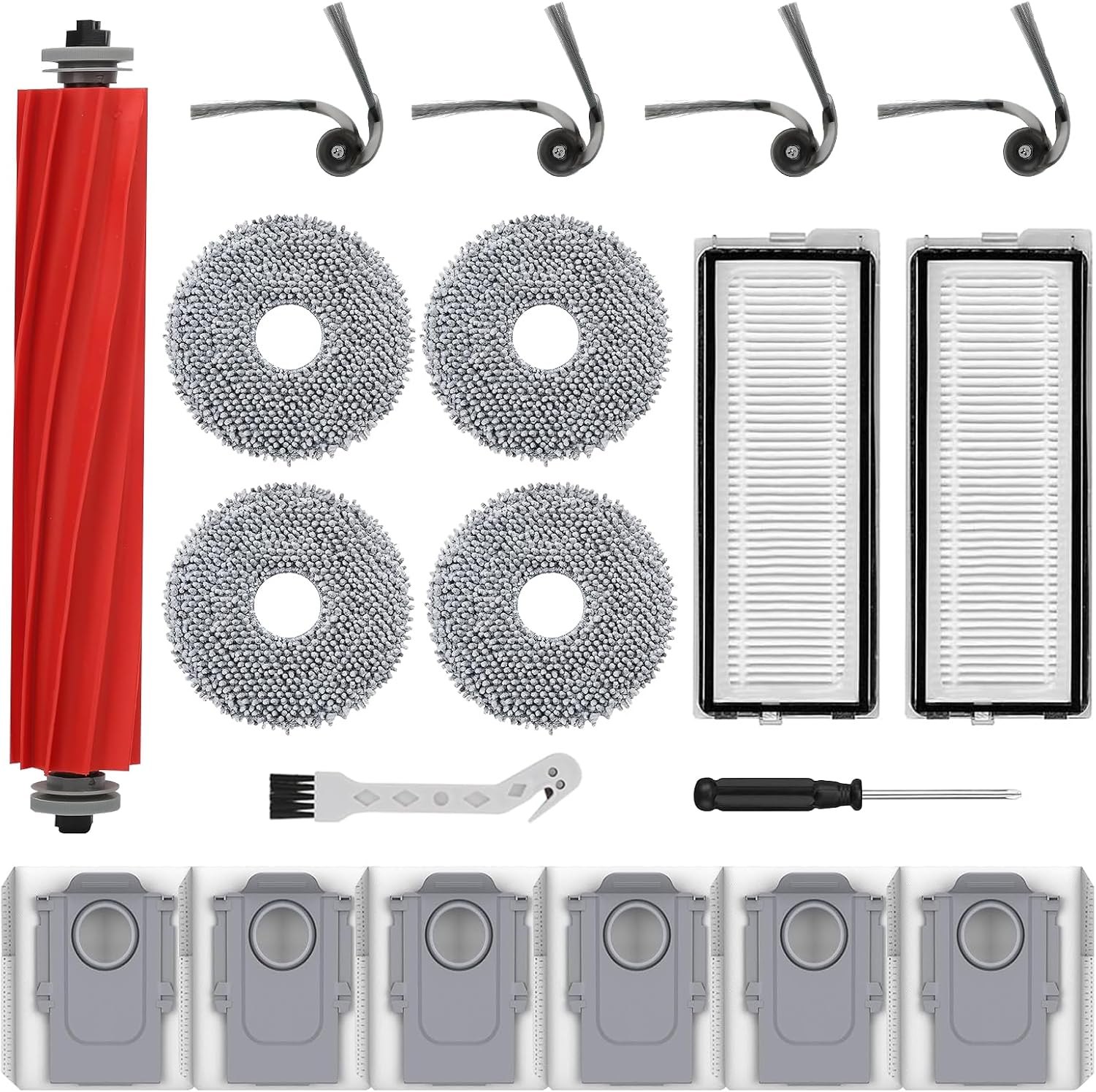 Detalle de QV 35A Zubehörset für Roborock QV 35S/QV 35A/QR 598/QR 798 – 19-teiliges Ersatzteilset von howekuze