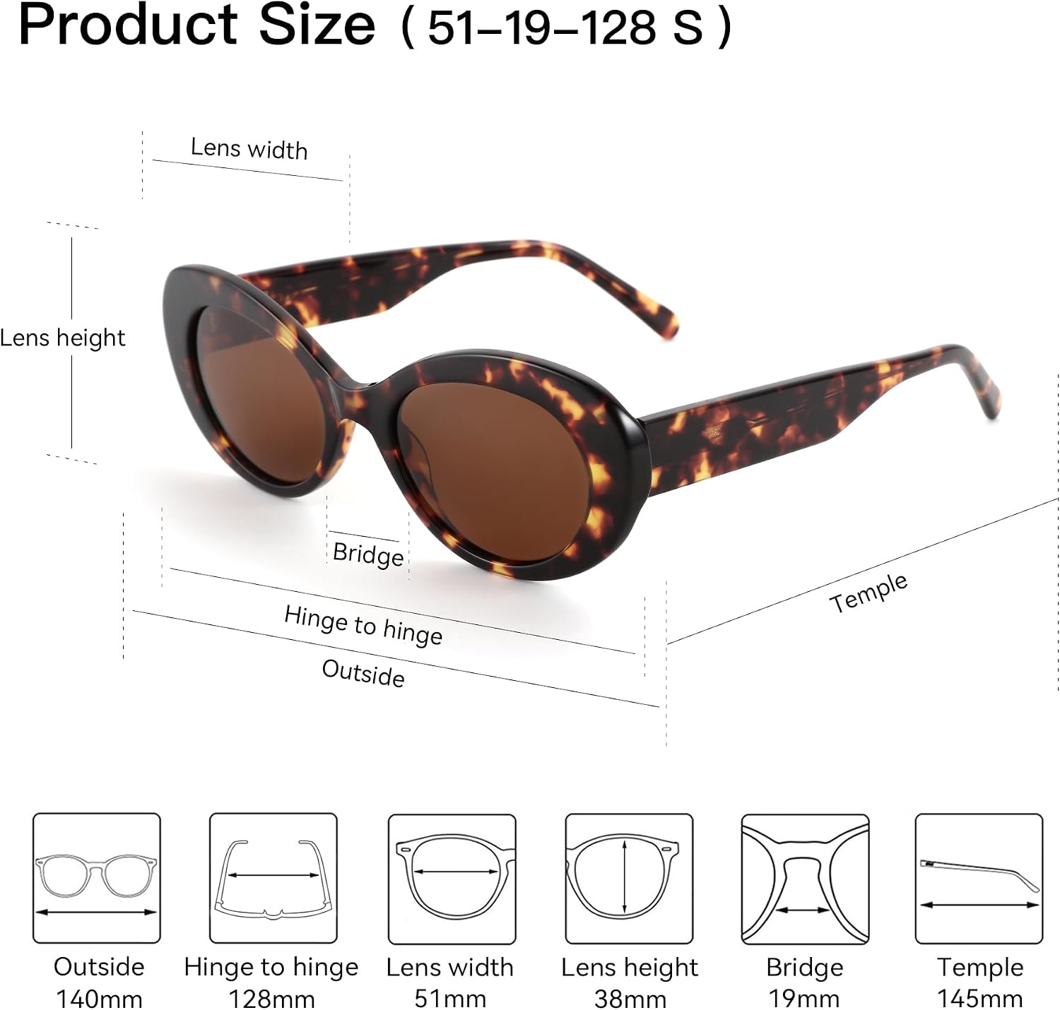 Thumbnail 3 de ZENOTTIC Gafas de sol polarizadas mujer 51 mm
