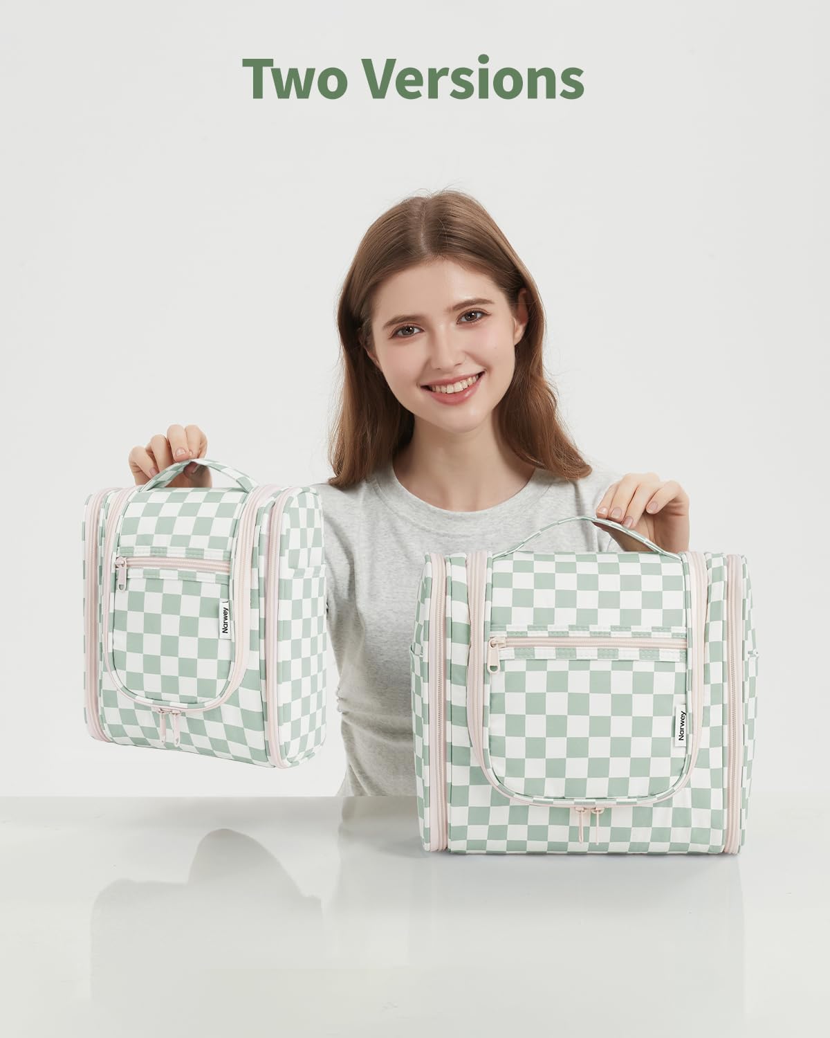 Thumbnail 6 de Narwey Checkered Travel Hanging Toiletry Bag 28cm
