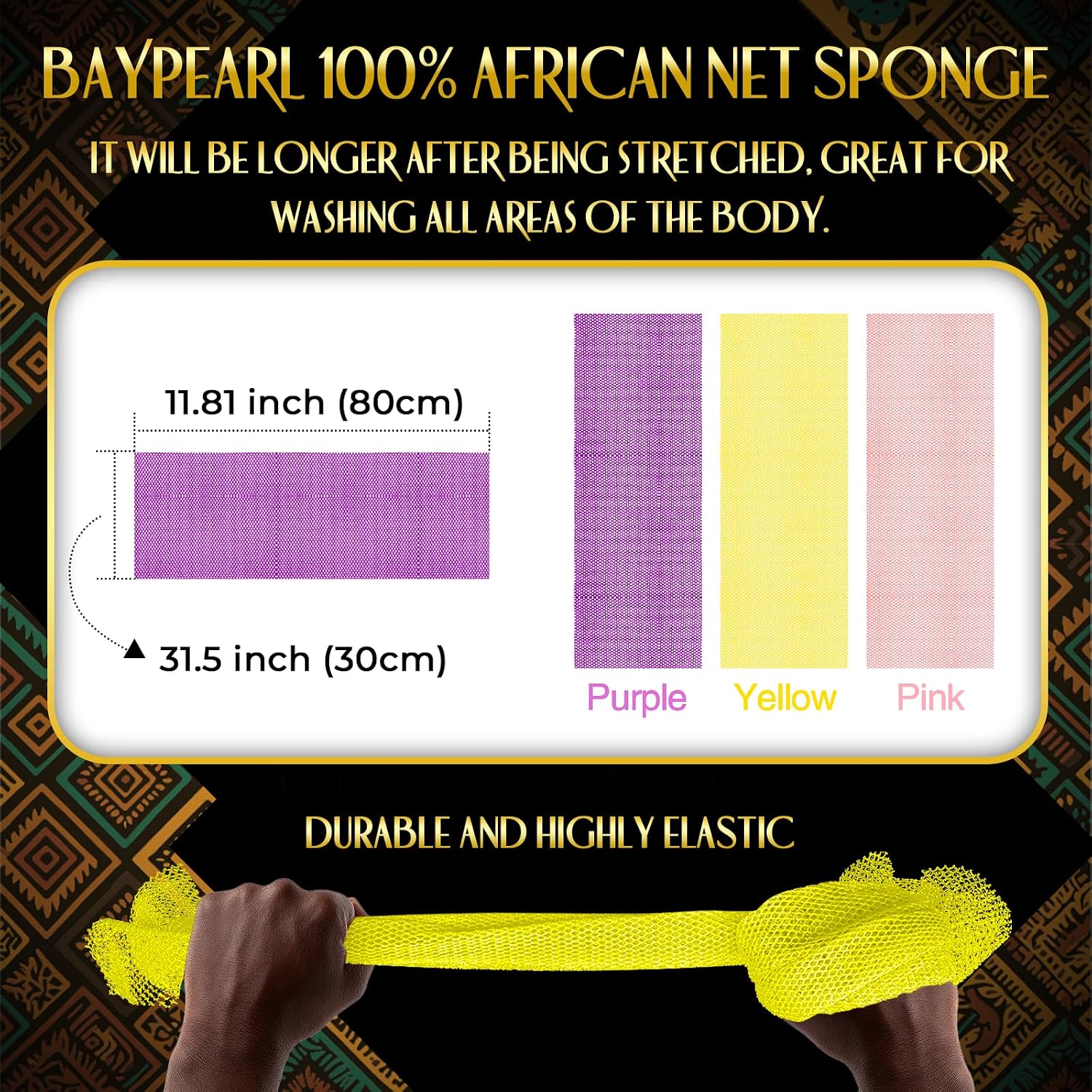 Thumbnail 2 de African Bath Sponge Set of 3 ⚖