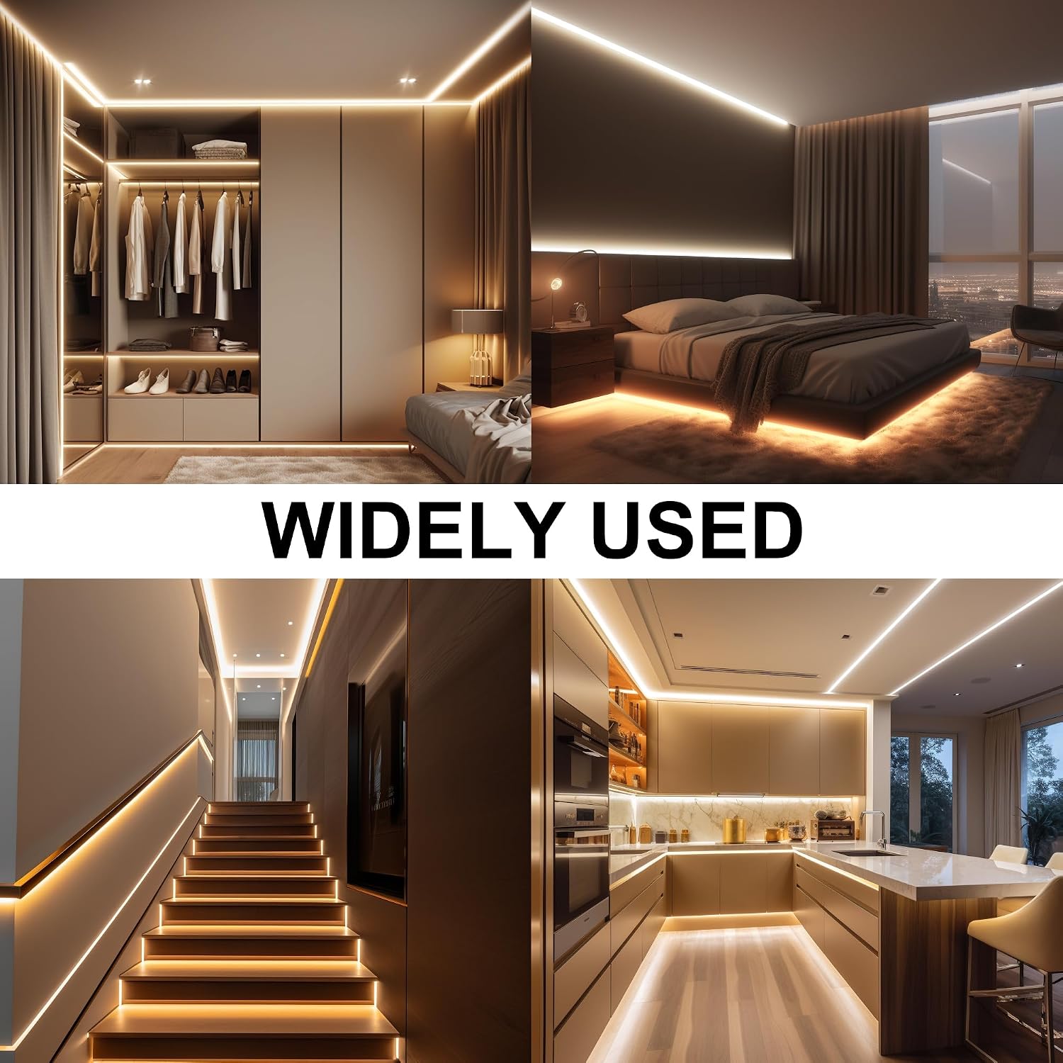 Detalle de AXMOTUT Dimmable COB LED Strip Lights 10m (2700K Warm White) with 24V COB Power, 3200 LEDs, CRI 93+