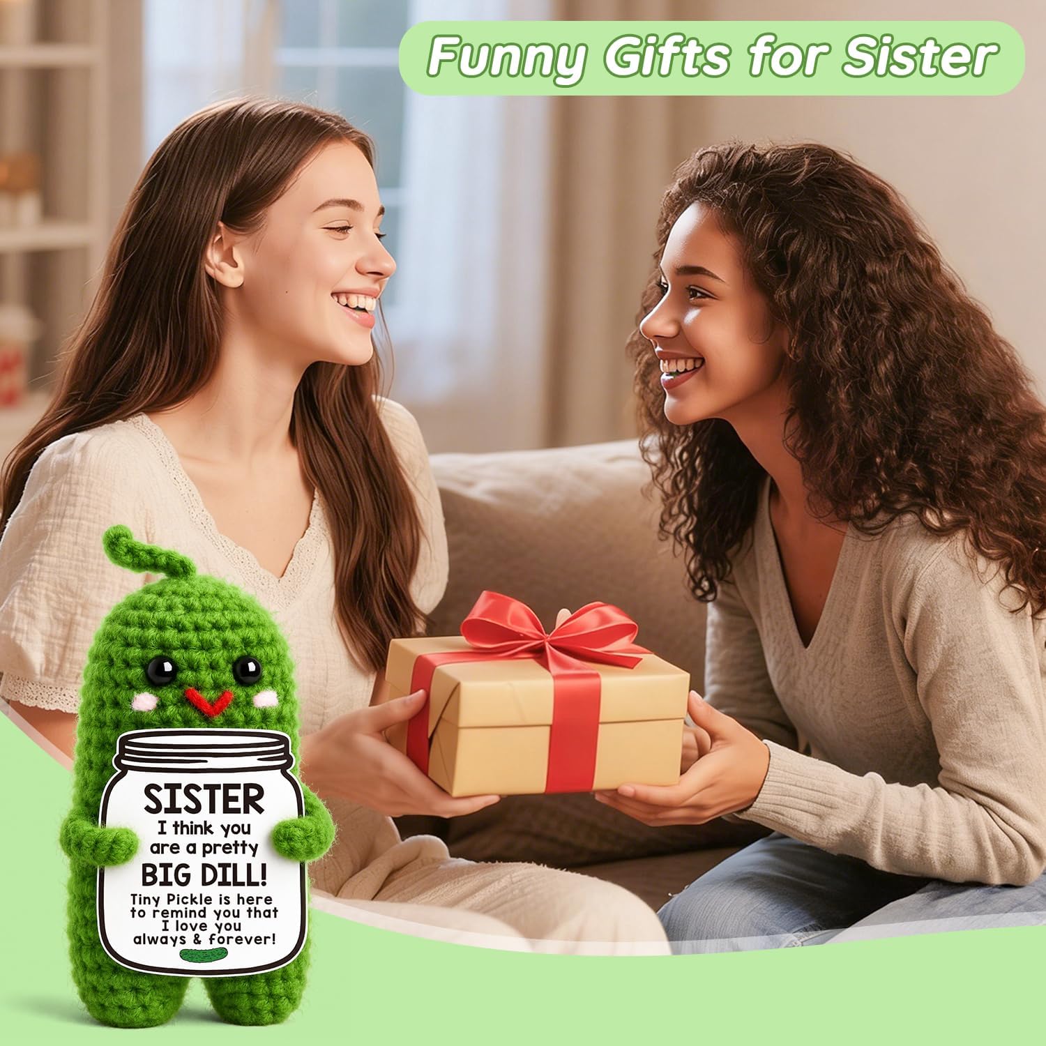 Detalle 2 de Crochet Pickle Sister Gift