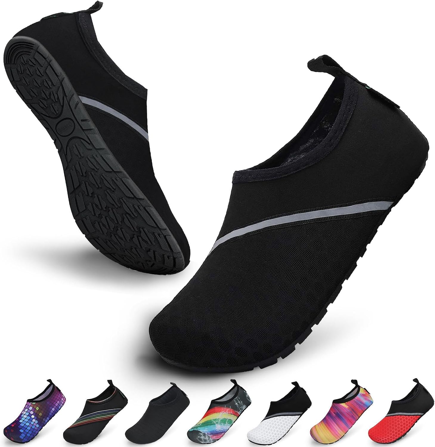Detalle de SAGUARO Unisex Badeschuhe – Wasserschuhe, schnell trocknend, rutschfest, Gr. 36–47