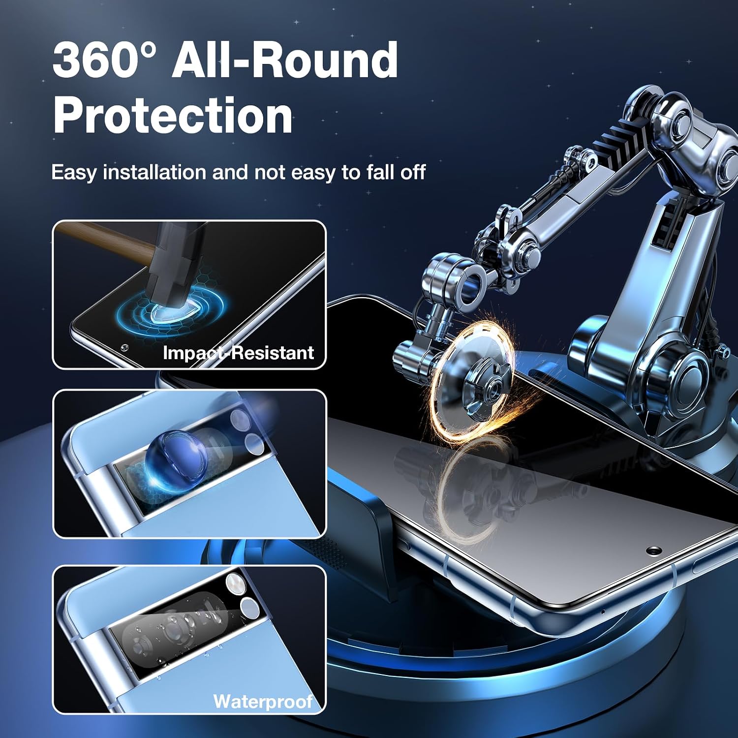 Detalle de LK 2+2 Verre Trempé pour Google Pixel 8 Pro – protection écran et objectif (2x verre + cadre d’installation)