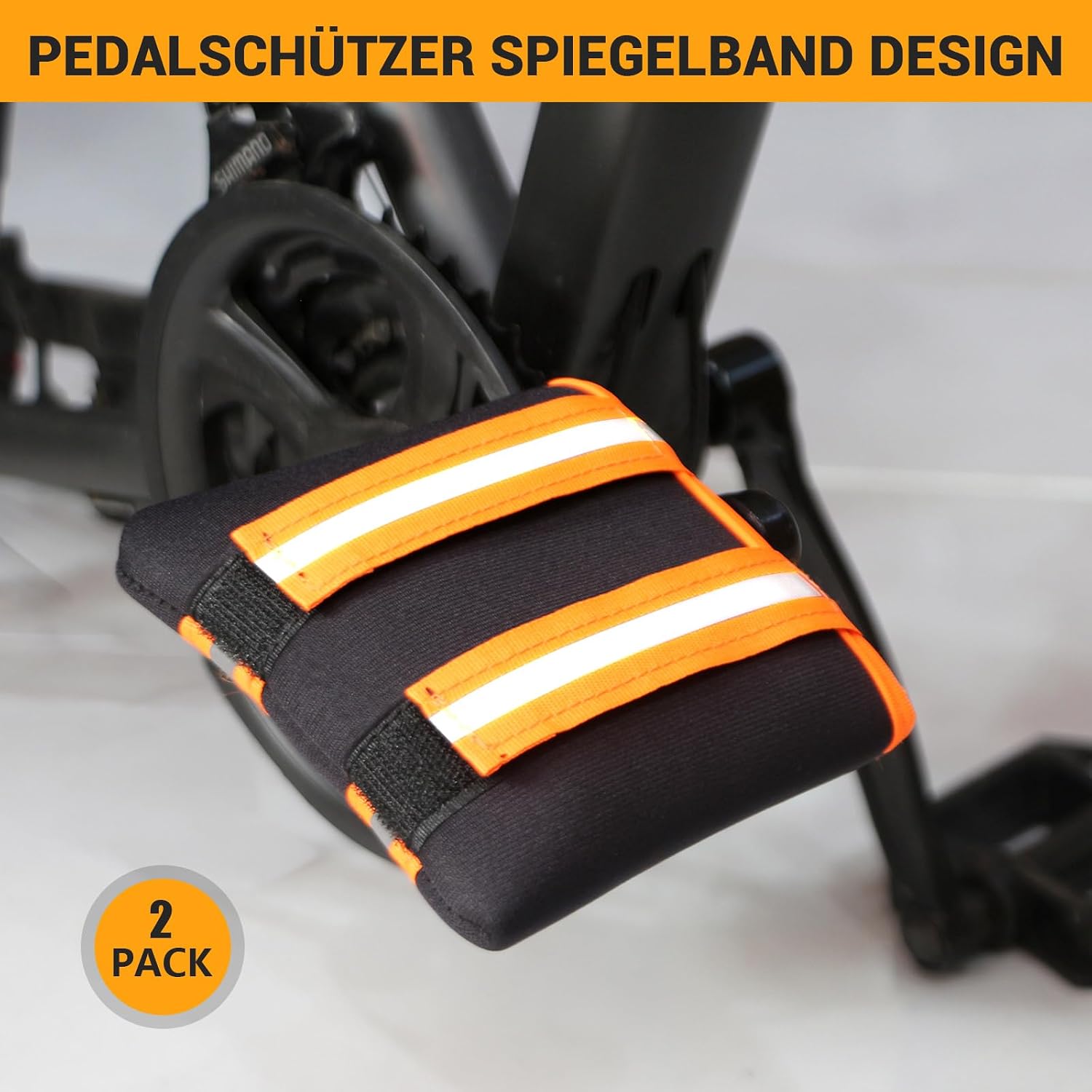 Detalle de CLOPAE Rahmenschutz Fahrrad Set – 4 Rahmenschützer (S/M/L) + 2 Pedalschützer, für 5–28 cm Rahmenumfänge, inkl. Reflektoren
