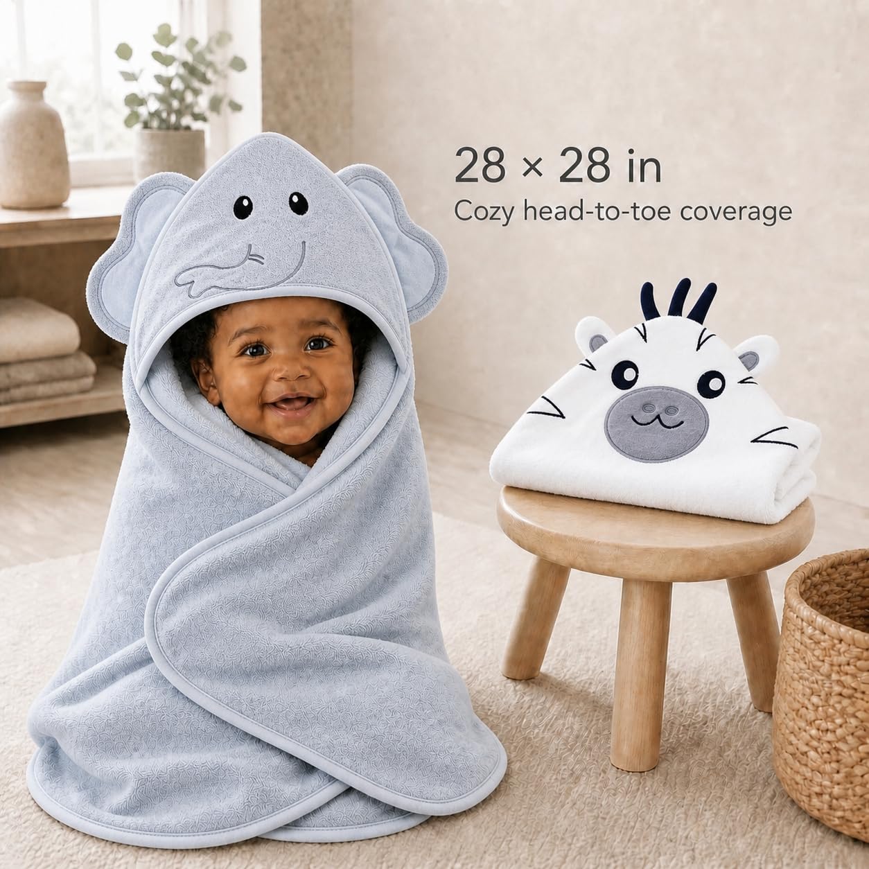 Detalle de Cute Castle Baby Hooded Towels, Rayon from Bamboo