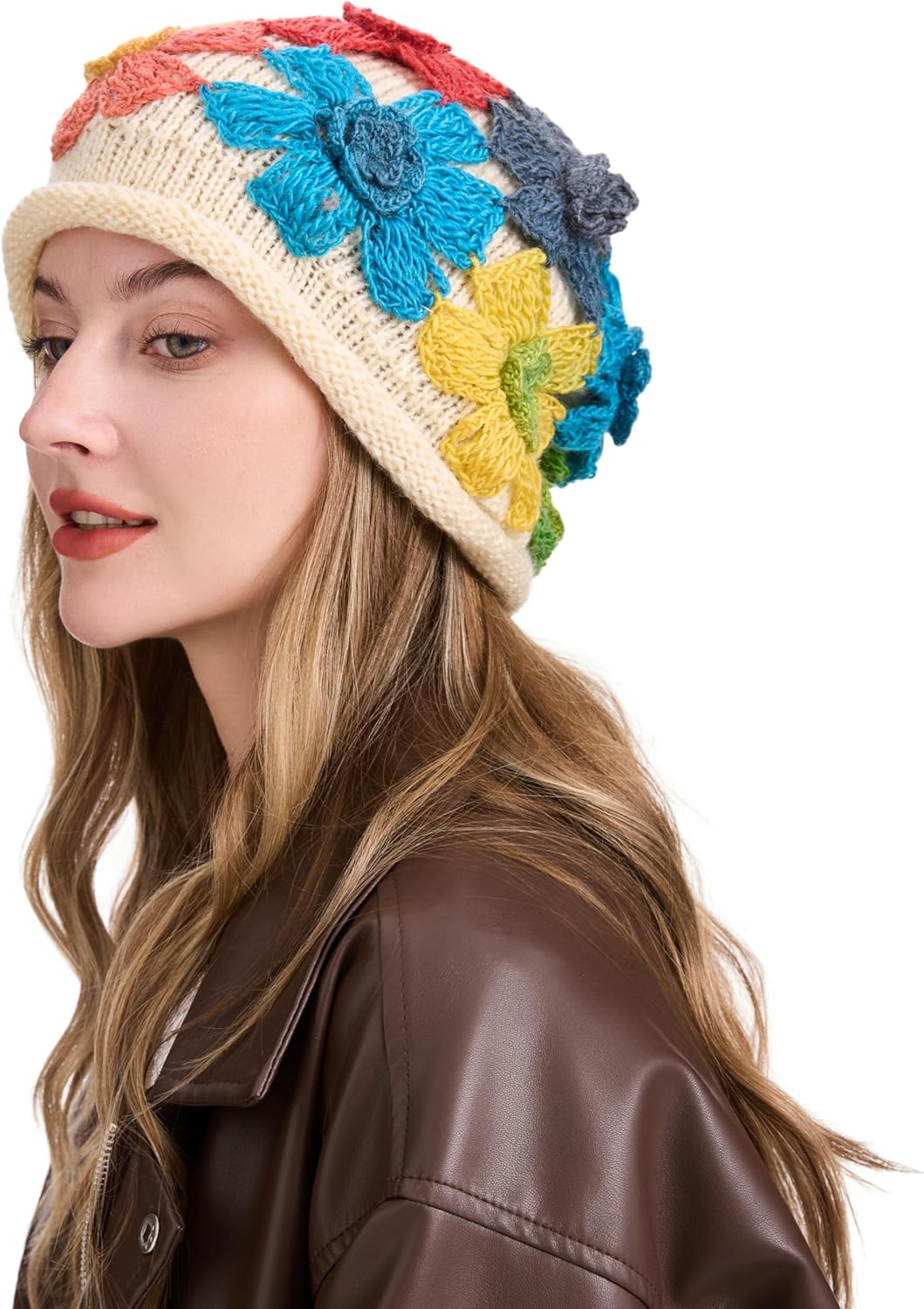 Thumbnail 4 de ZLYC Damen Winter Vintage Wolle Strickmützen Beanie im Cloche-Look (Einheitsgröße 54–56 cm)