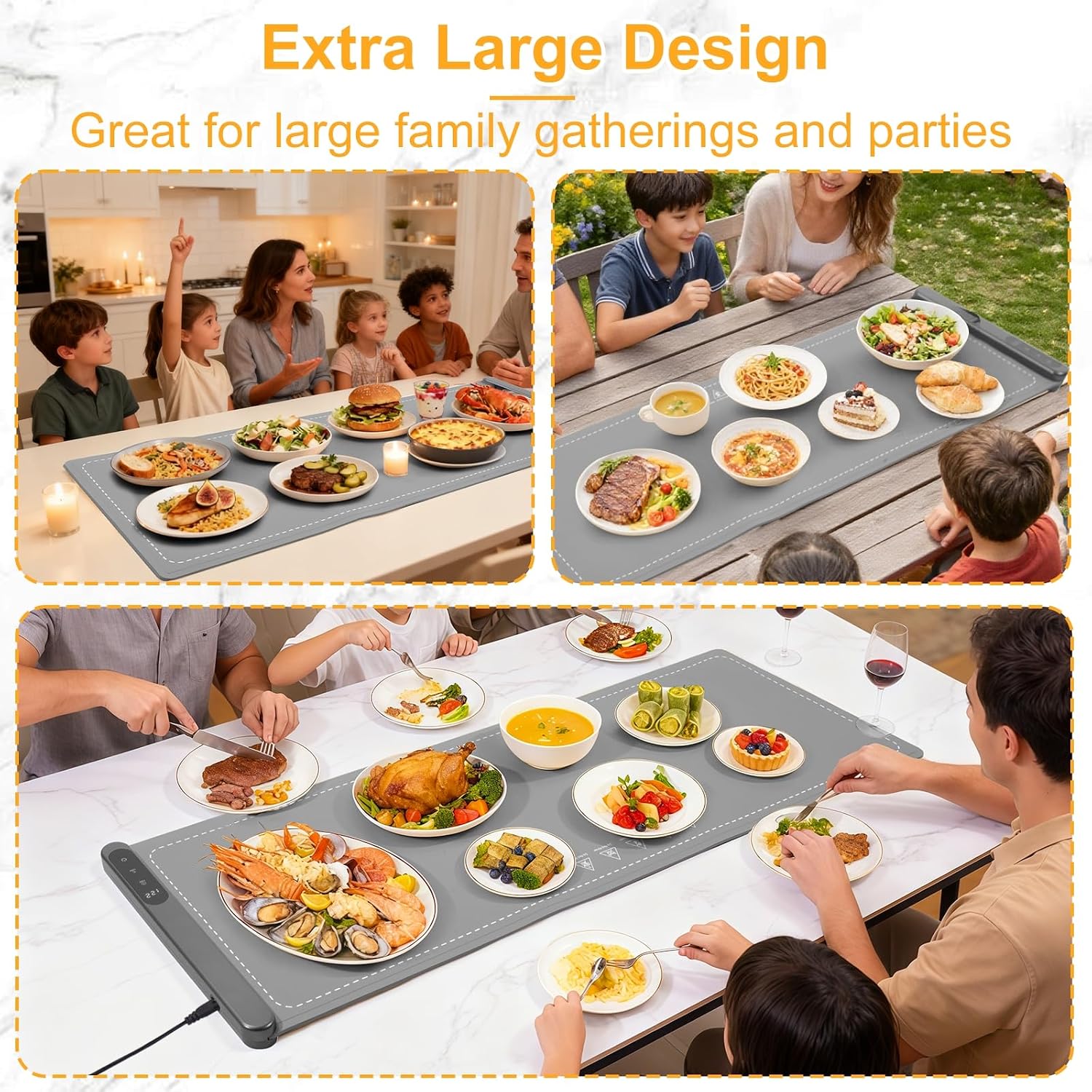 Thumbnail 6 de Ntoaujao ZC-680 Food Warming Mat, 42 x 15-Inch Silicone, 6 Heat Settings